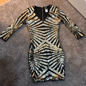Gold/Black sequin dress